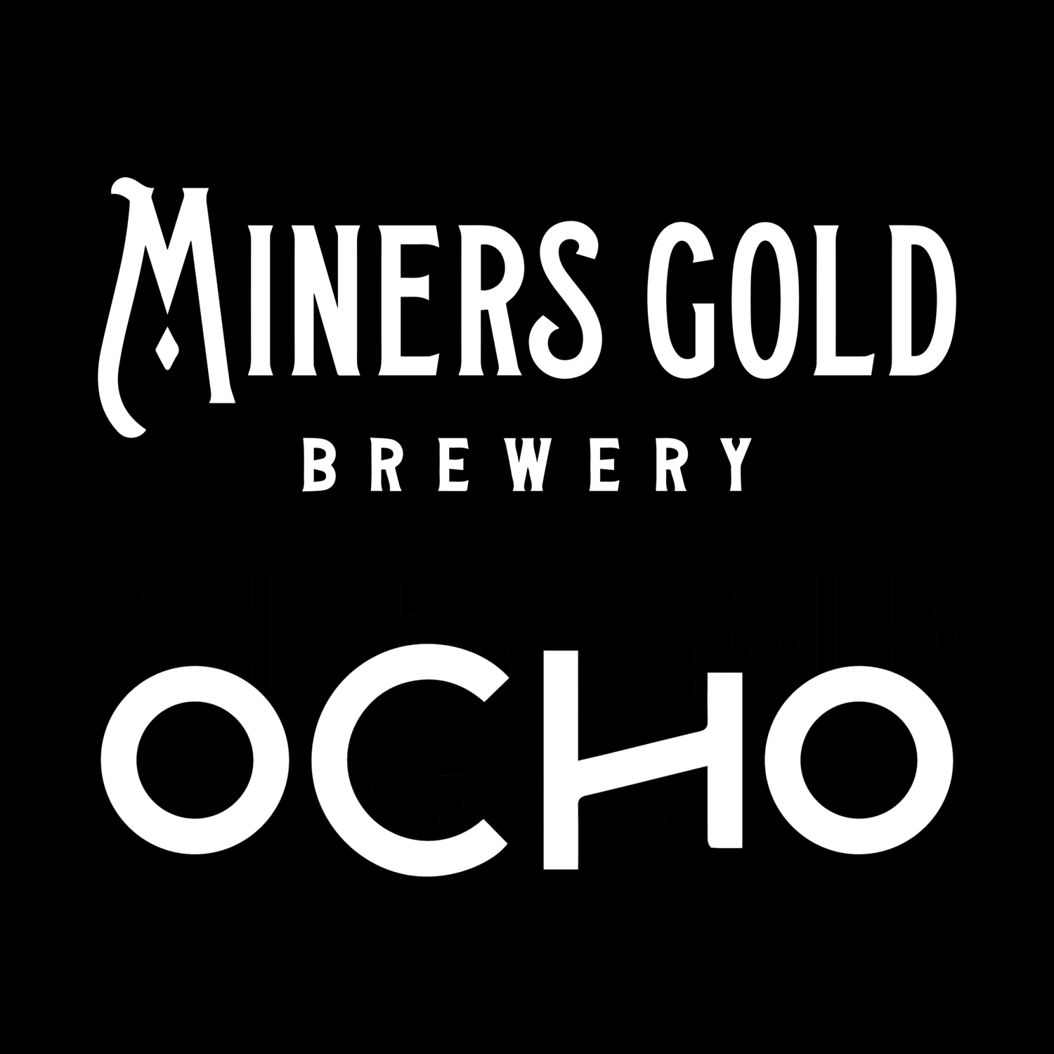 Miners Gold Brewery and Ocho Beer Logo